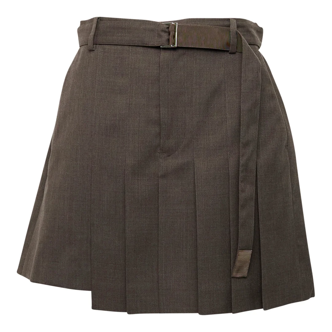 Belted Pleated Suiting Shorts - 1