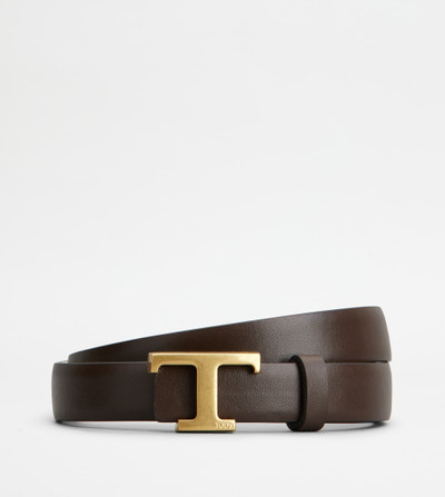 Tod's T TIMELESS REVERSIBLE BELT IN LEATHER - OFF WHITE, BROWN outlook