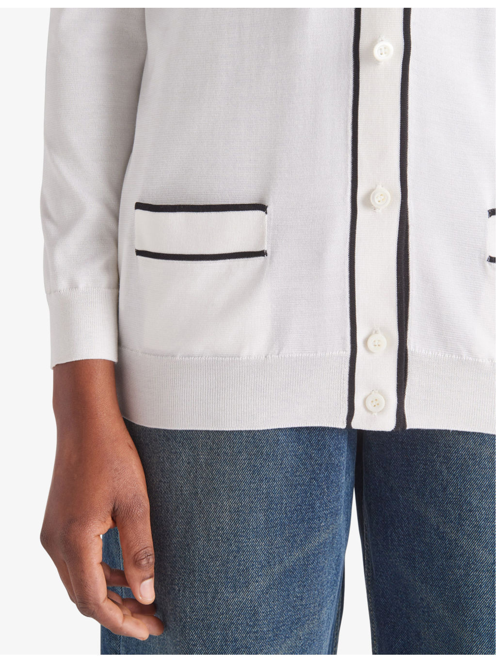 Intarsia-logo raglan-shoulder silk-blend cardigan - 5