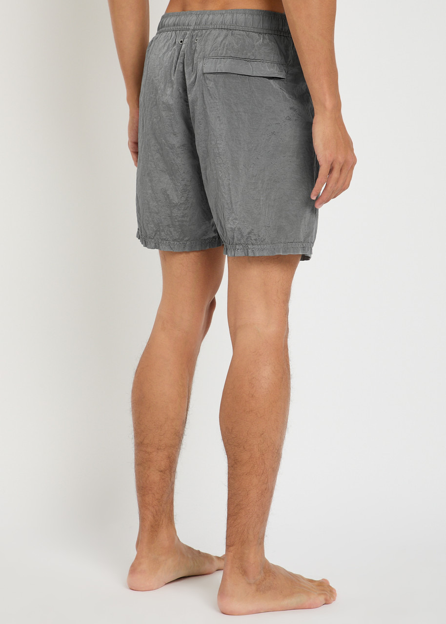 Stone Island Logo Crinkled Nylon Swim Shorts - 3