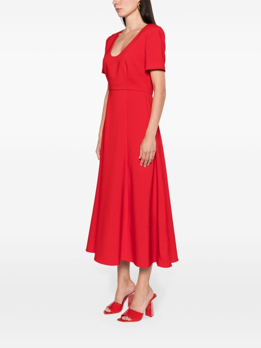 A-line crepe midi dress - 3