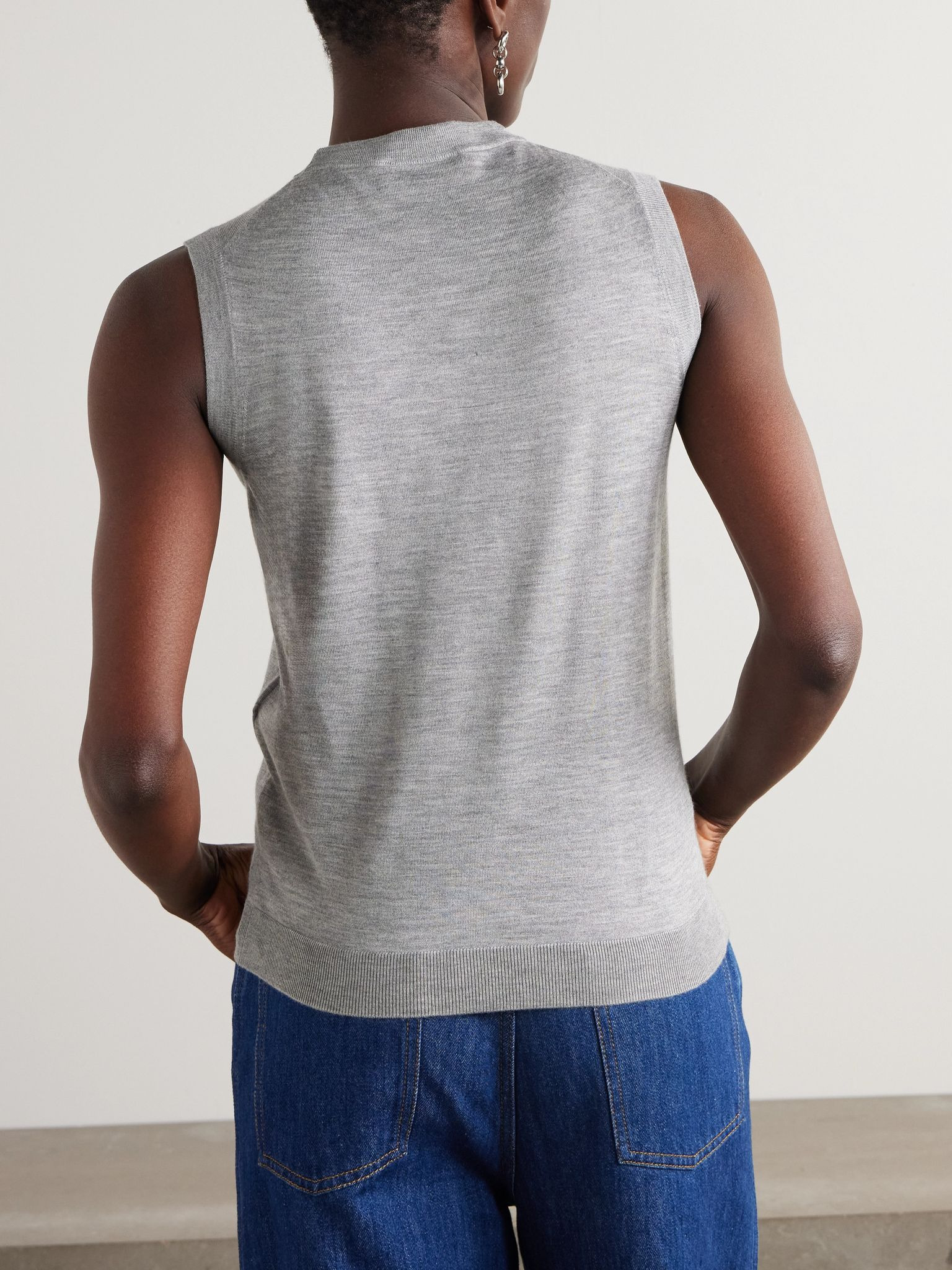 Cashmere and silk-blend sweater Gray - 4