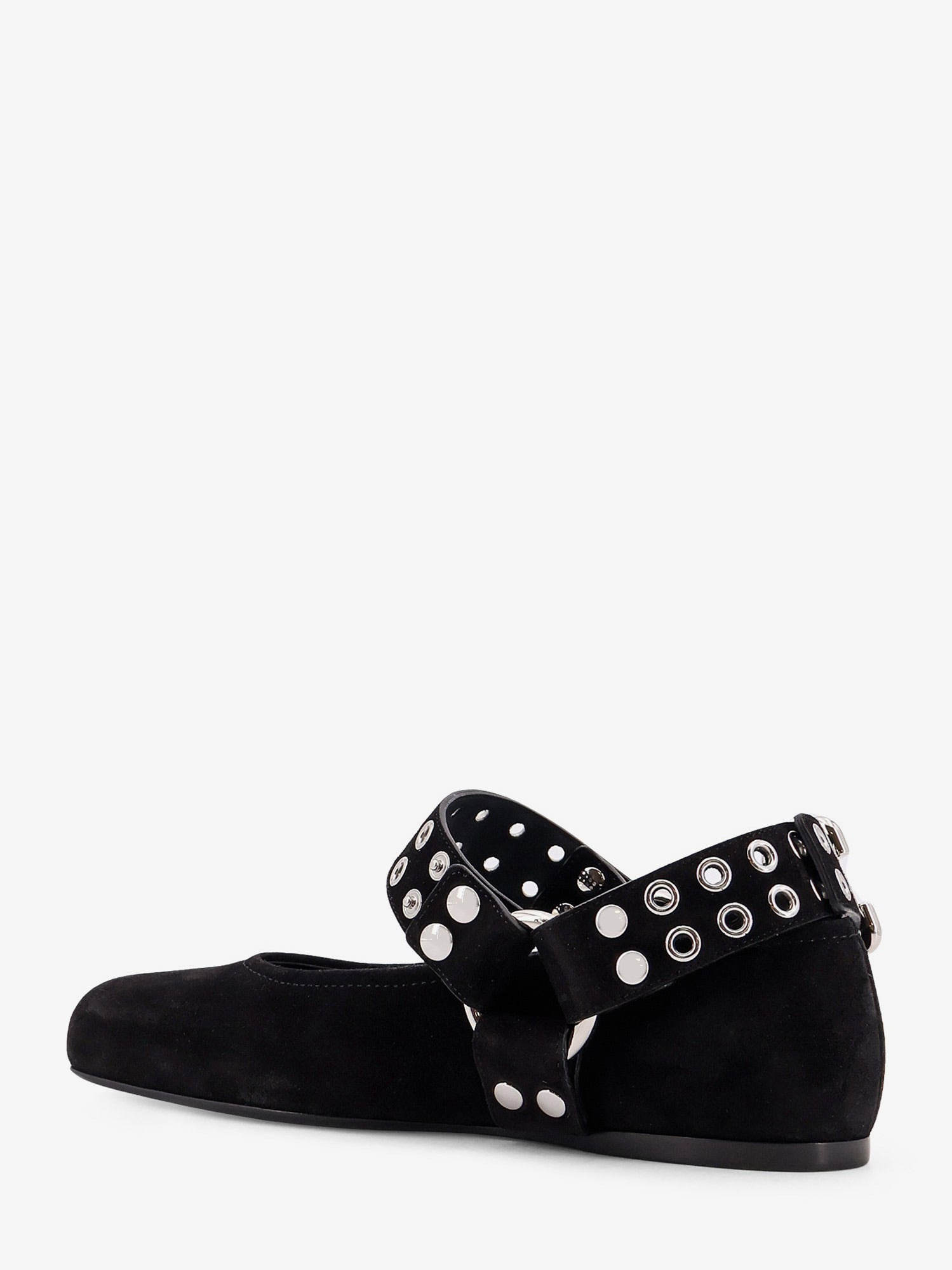 SUEDE BIKER FLAT BALLERINAS - 4