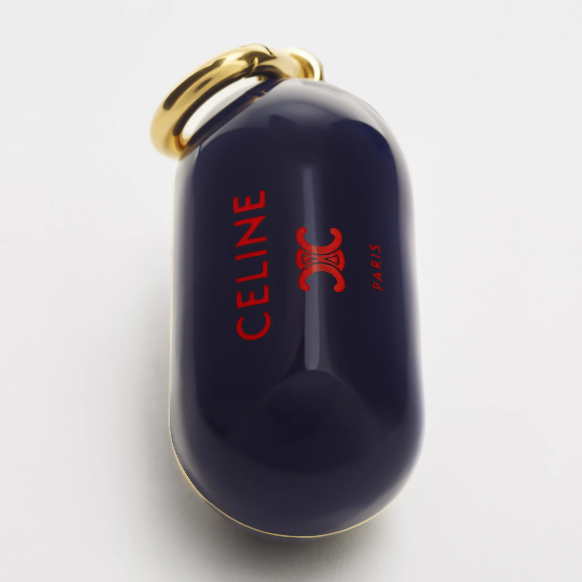 CELINE CHARMS OVAL BOX IN ENAMEL AND BRASS WITH GOLD FINISH - 1