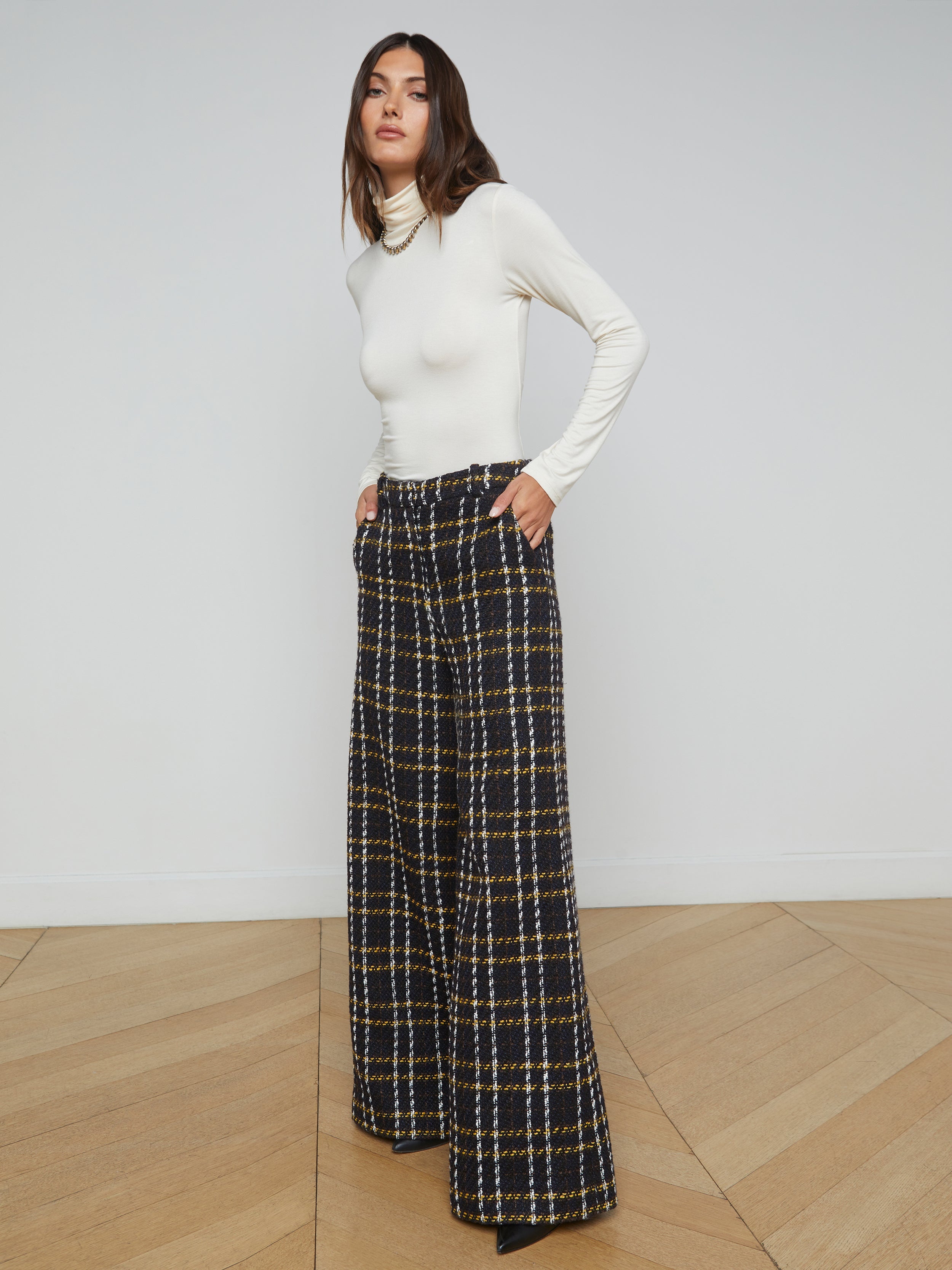 Pilar Tweed Wide-Leg Pant - 2