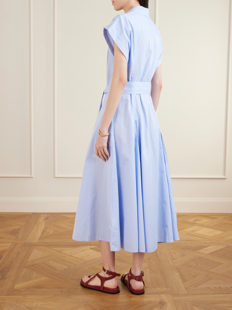 Belted Striped Cotton-poplin Maxi Shirt Dress 3