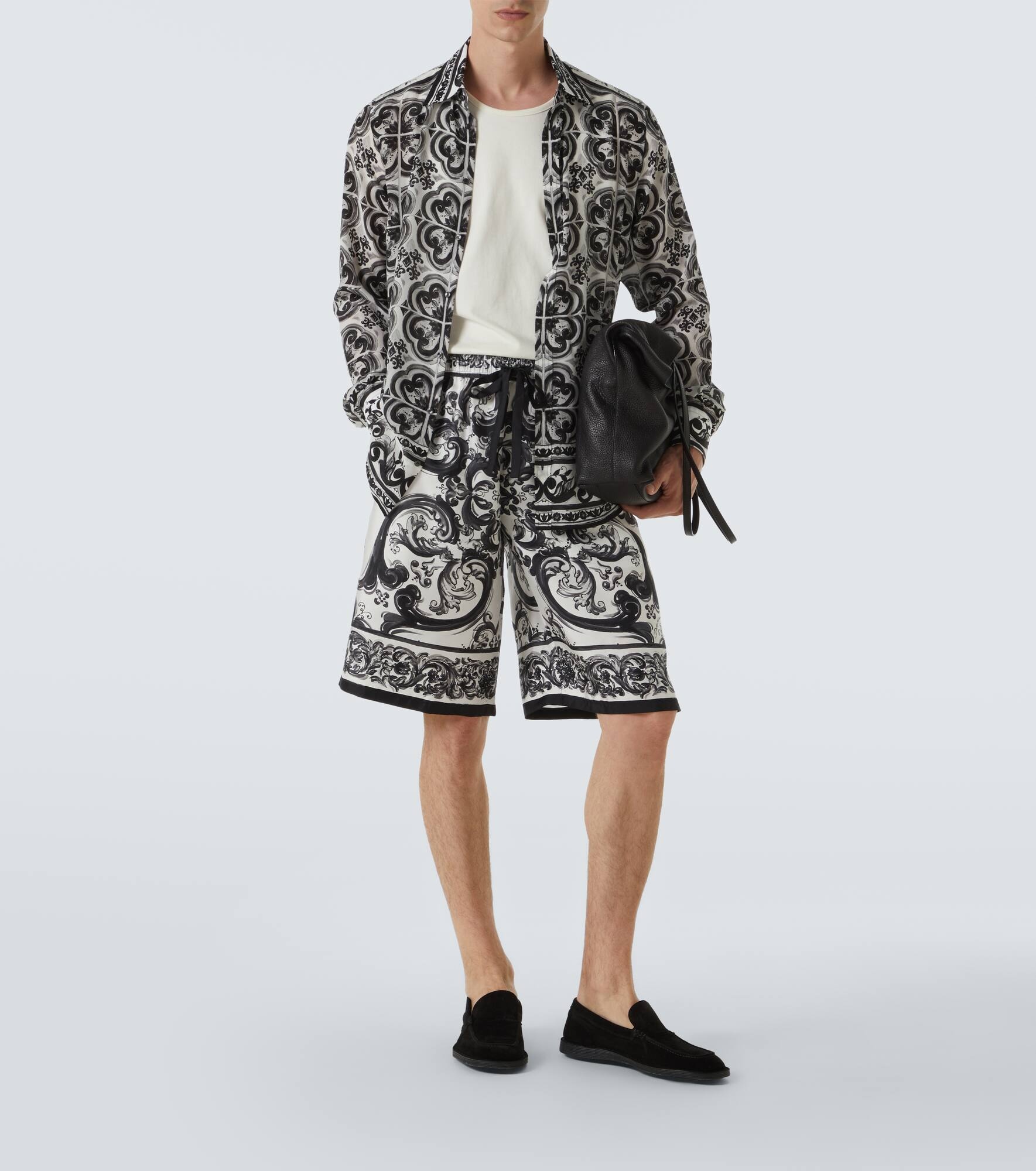 Majolica silk twill shorts - 2