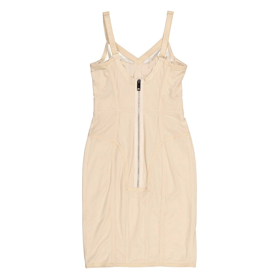 Burberry Pale Biscuit Nova Mesh And Stretch Jersey Corset Dress - 7