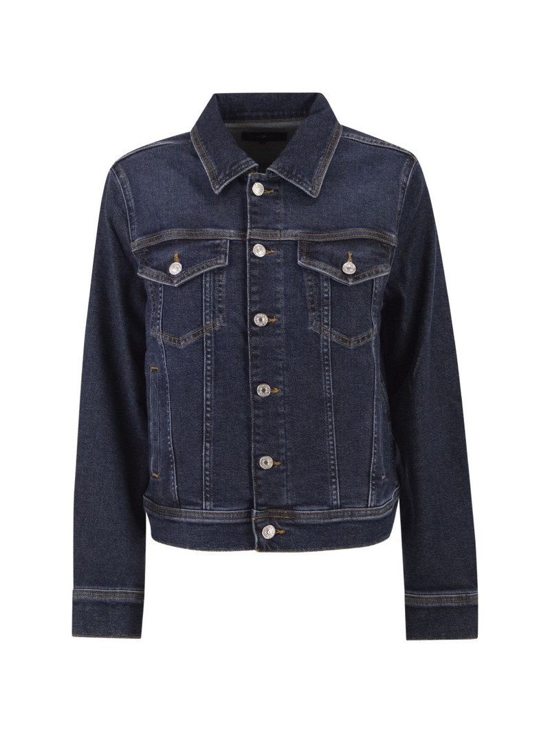 contrast-stitch denim jacket 1