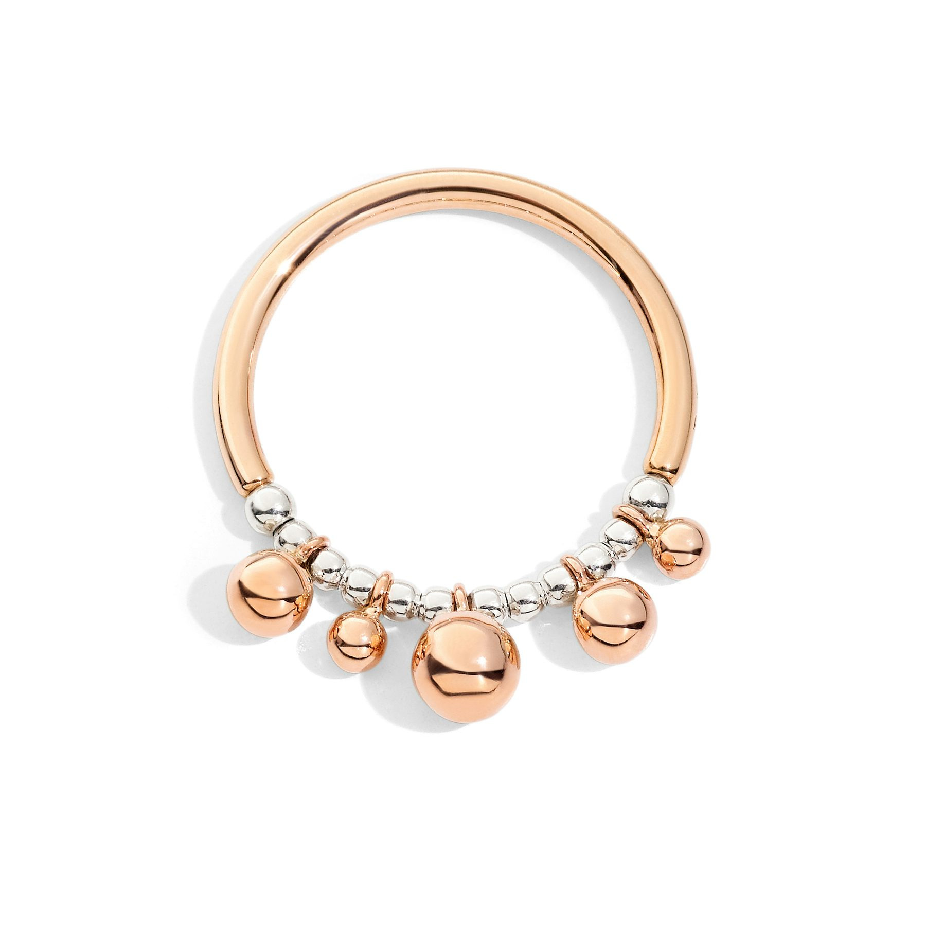 ROSE GOLD & SILVER BOLLICINE RING - 3
