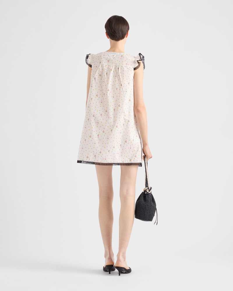 Floral print cotton batiste mini-dress 5