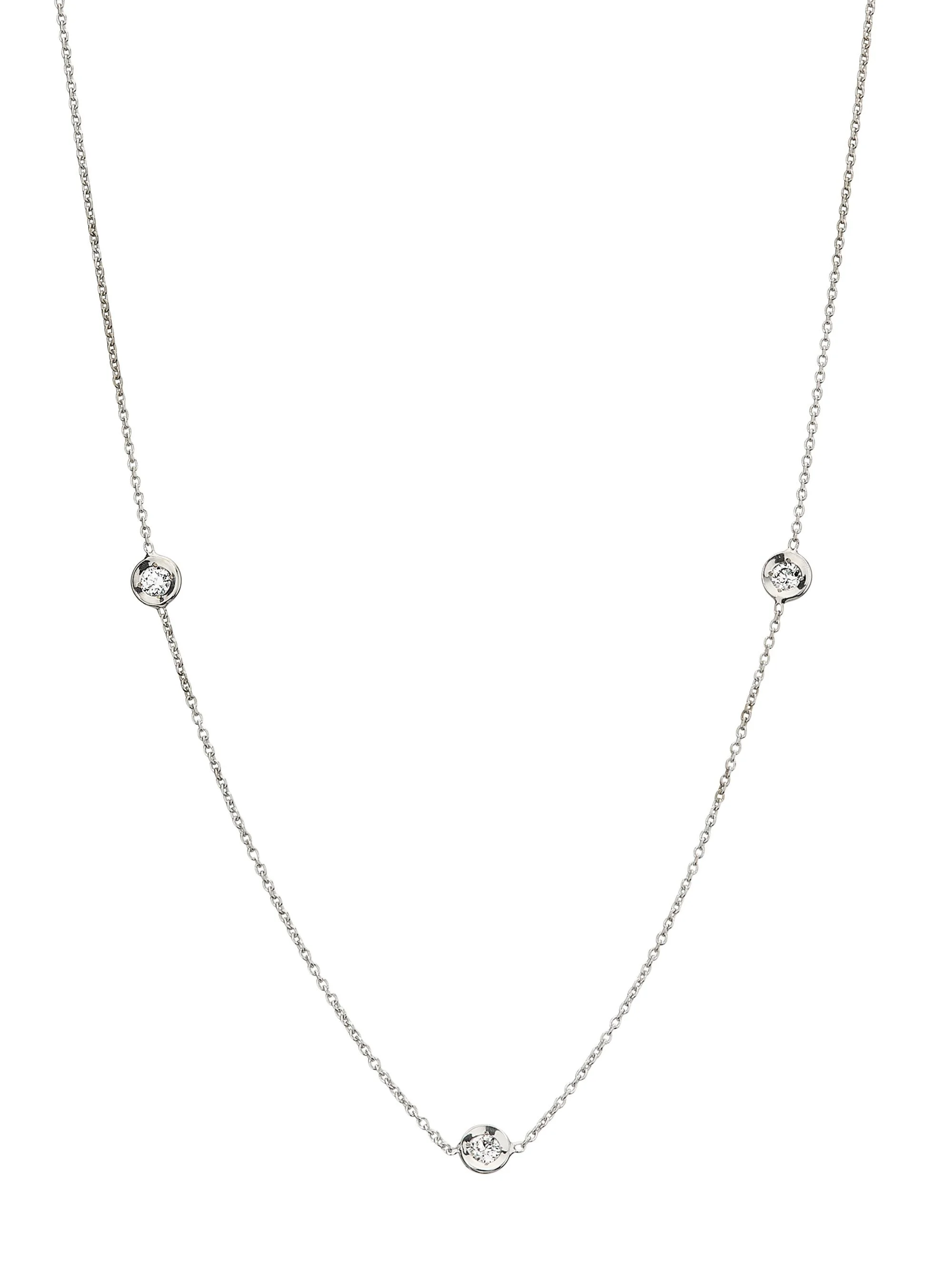 Women's Tiny Treasures 18K White Gold & 0.15 TCW Diamond Station Necklace - White Gold - 1