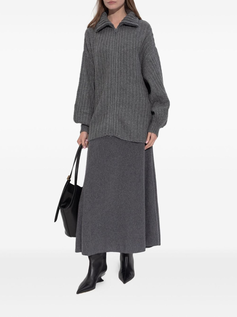 LISA YANG balloon-sleeve zip cardigan outlook