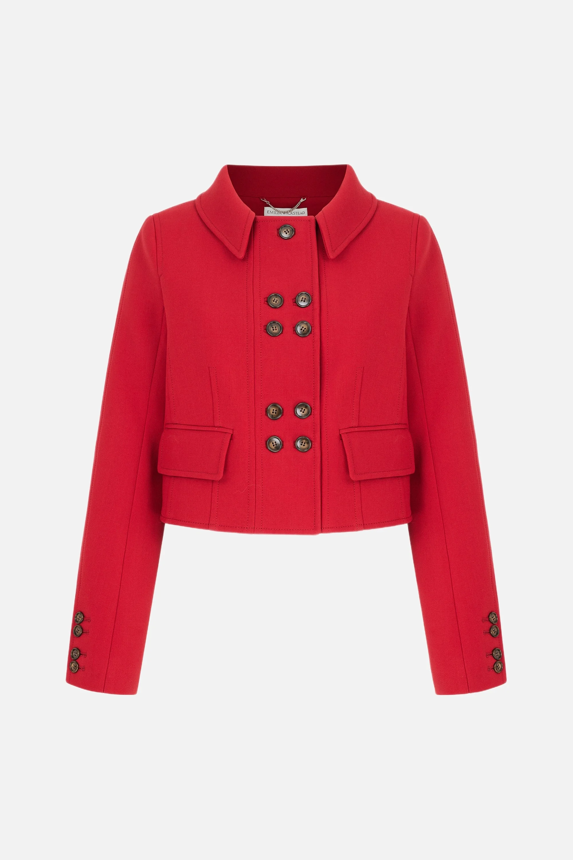 Aelin Jacket in Red Birdseye Suiting - 1
