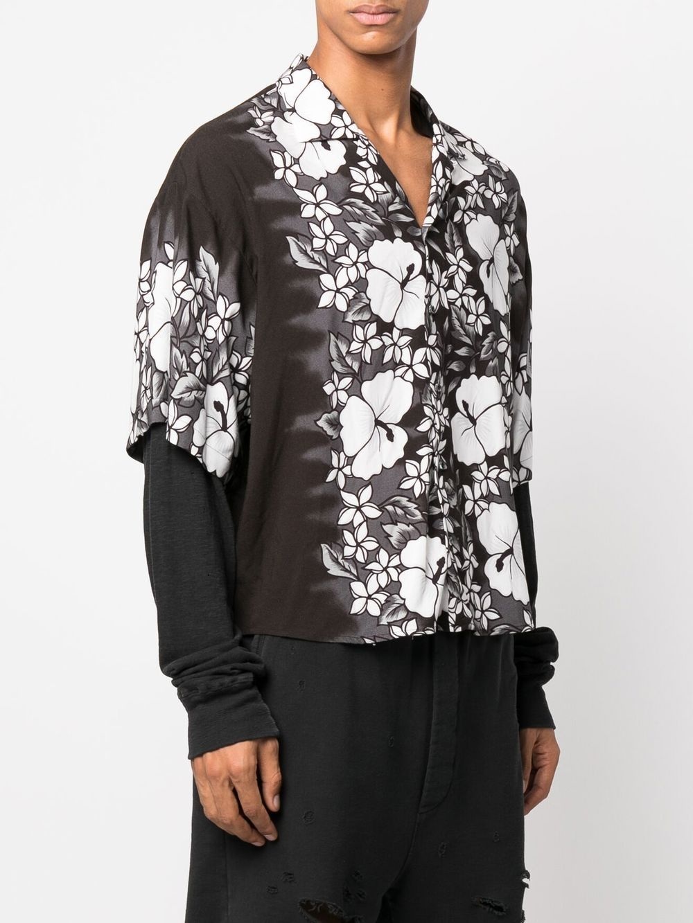 floral-print layered shirt - 3