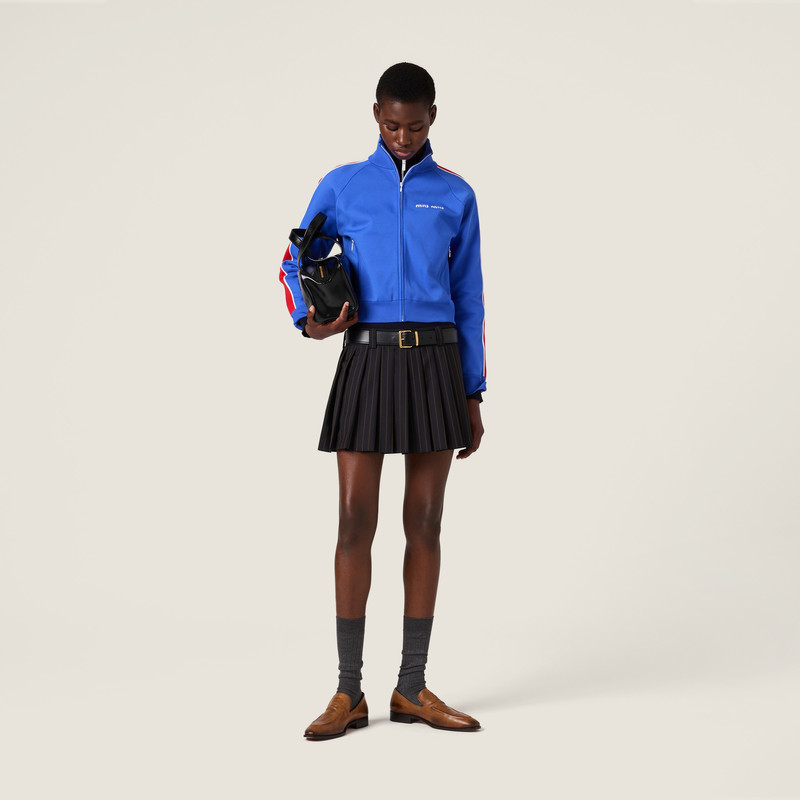 Miu Miu Pleated pinstripe miniskirt outlook