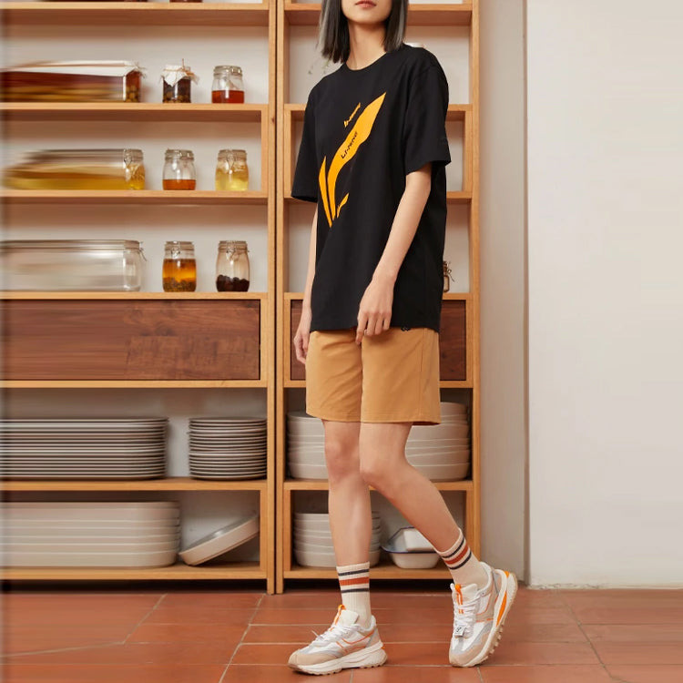 Li-Ning Sports Living Series Logo Printing Sports Round Neck Short Sleeve T-Shirt 'Black' AHSS873-1 - 3