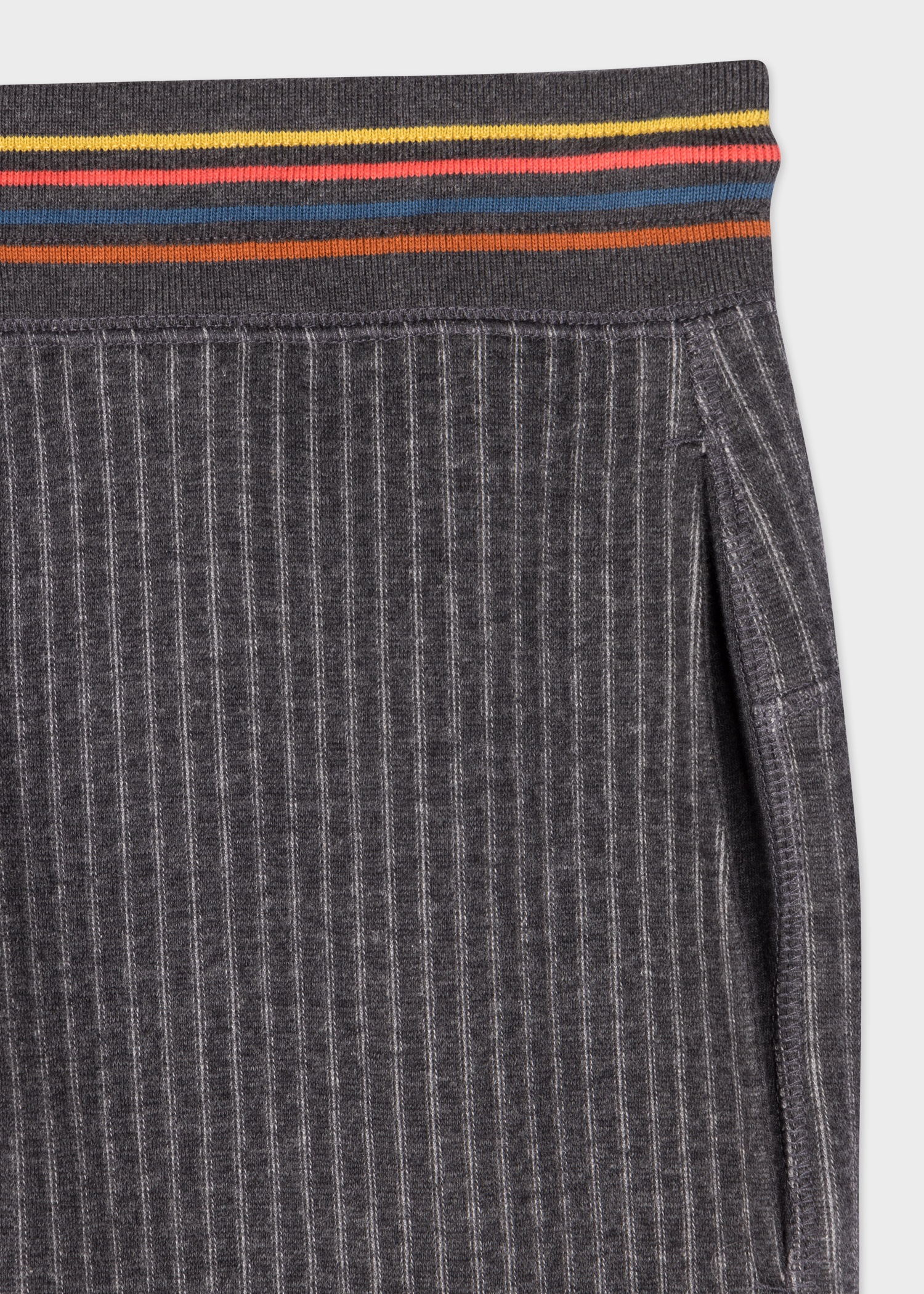 Dark Grey Stripe Cotton Lounge Pants - 2