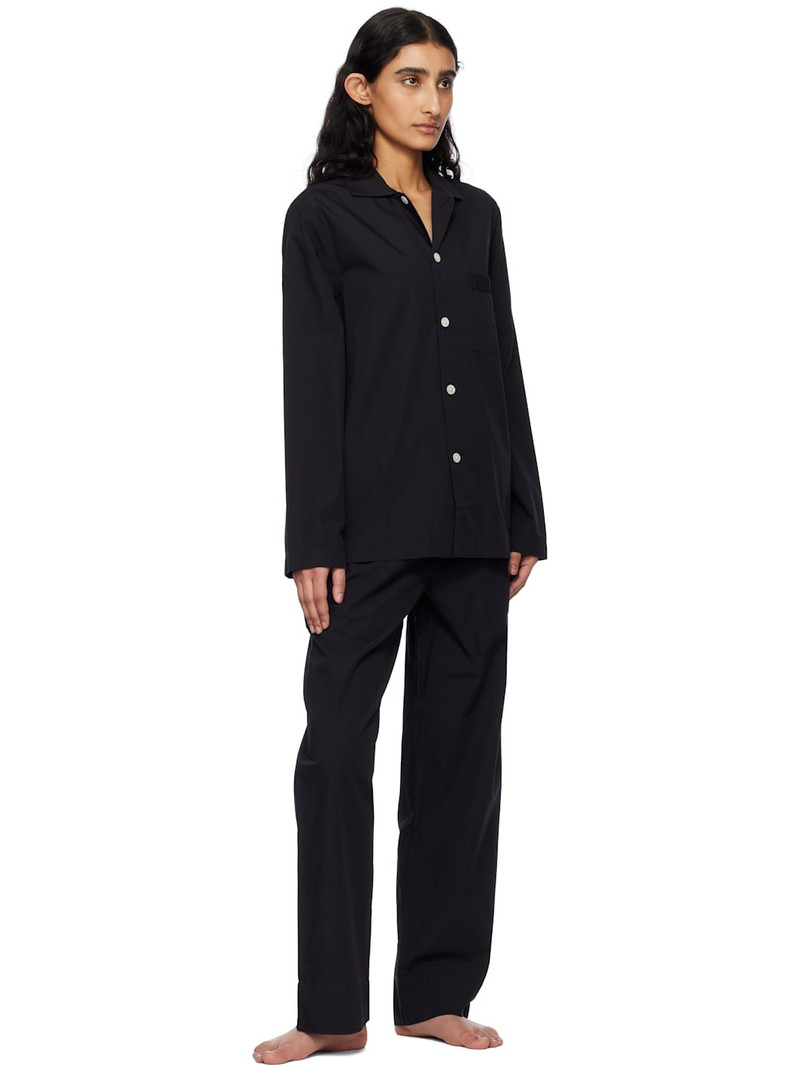 TEKLA Black Poplin Pyjama Pants outlook