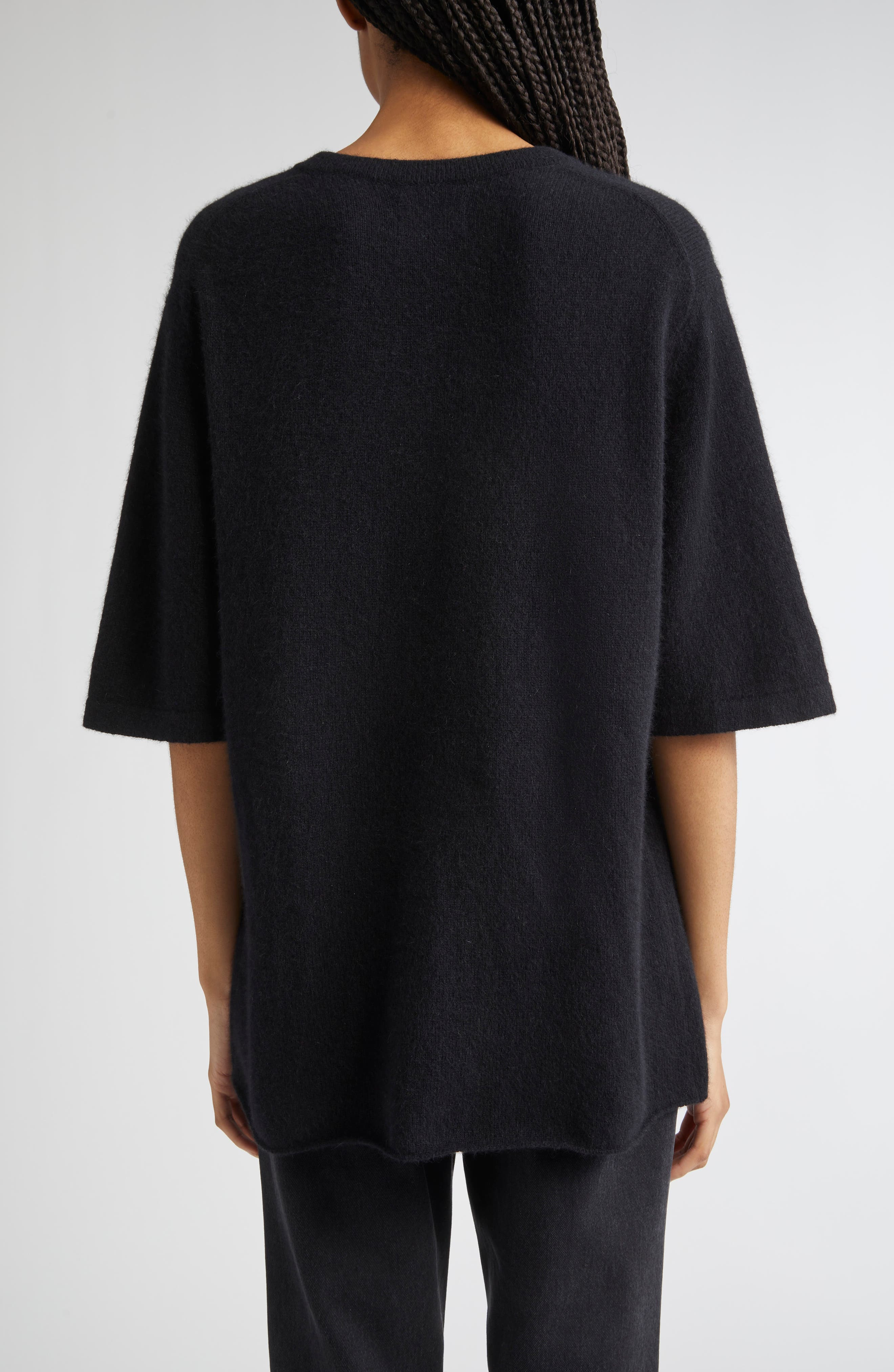 LOULOU DE SAISON Raven Mercerized Wool & Yak Hair Blend Sweater in Black at Nordstrom - 2
