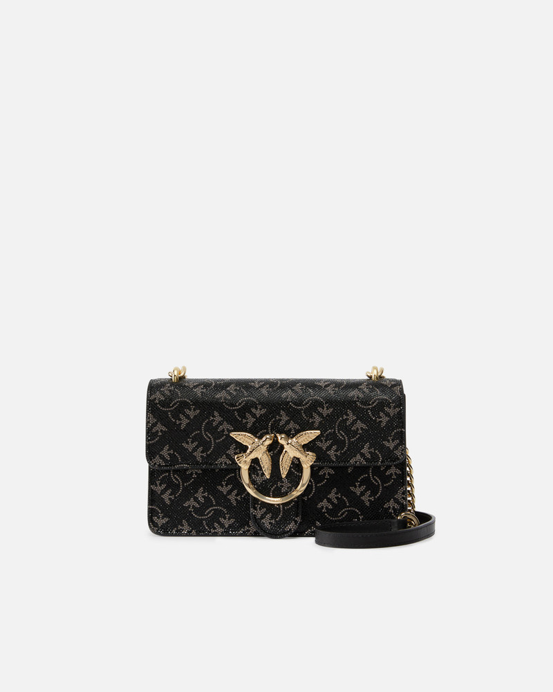 MINI LOVE BAG LEATHER CROSSBODY BAG WITH MONOGRAM RHINESTONE 1