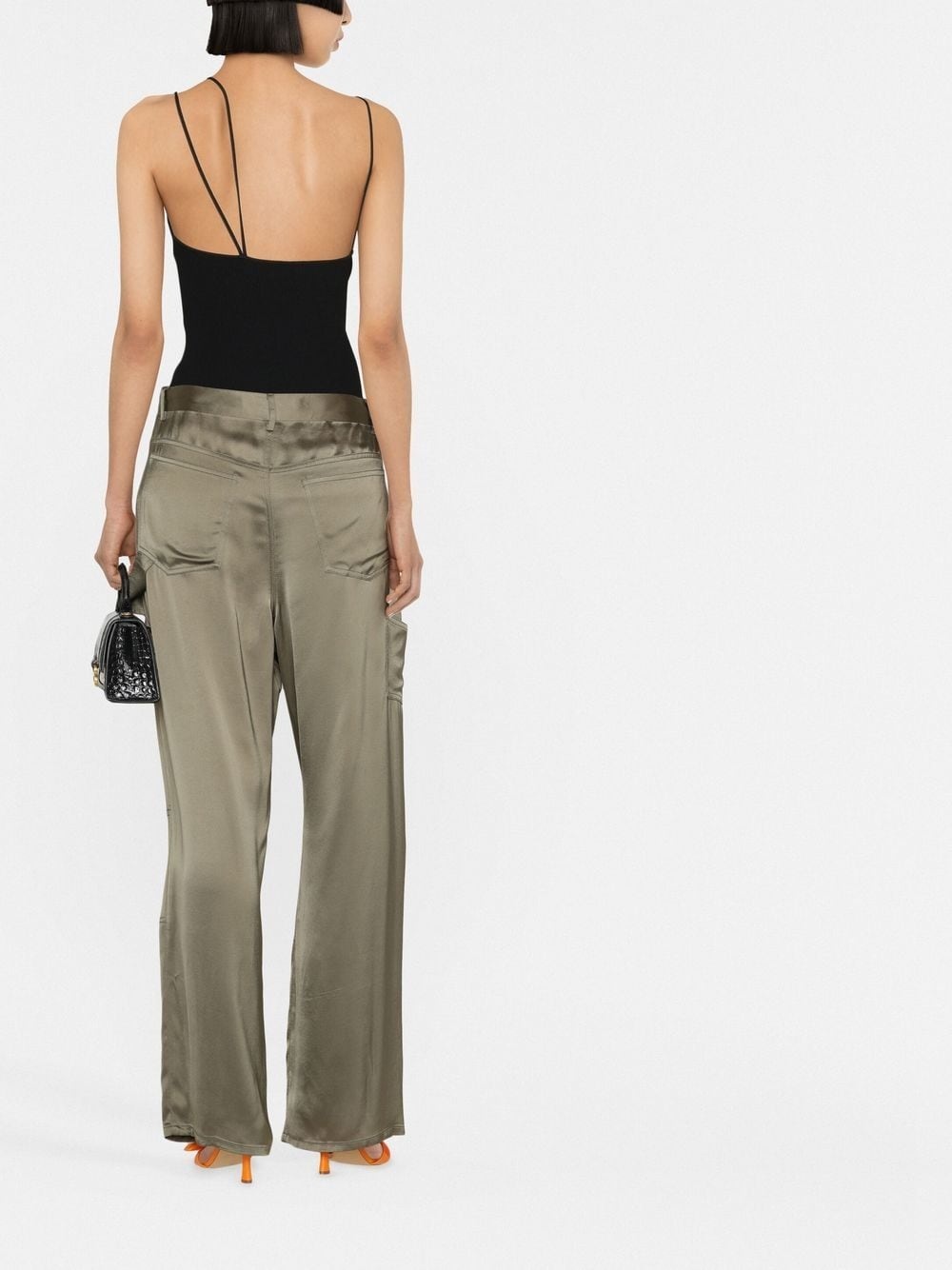 straight-leg satin trousers - 4