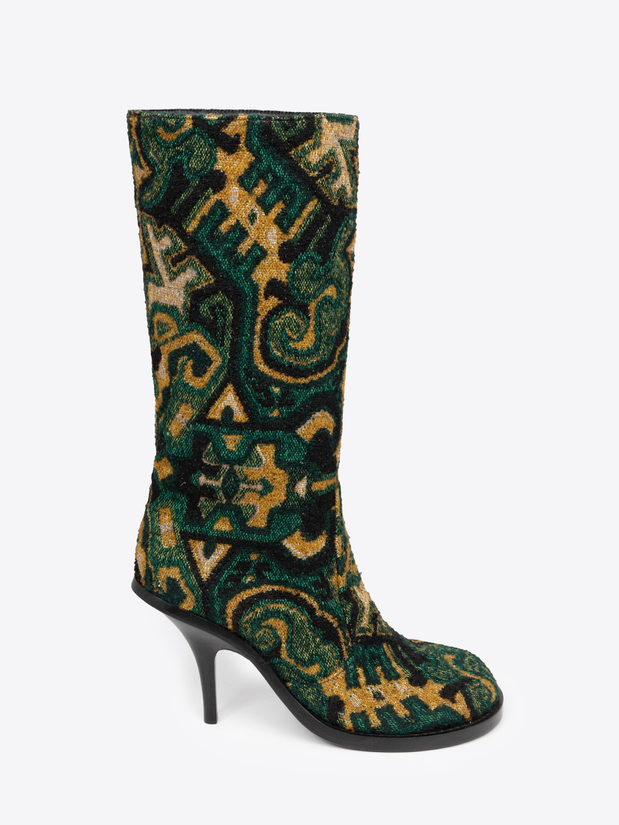 ROUND-TOE JACQUARD BOOTS - 2