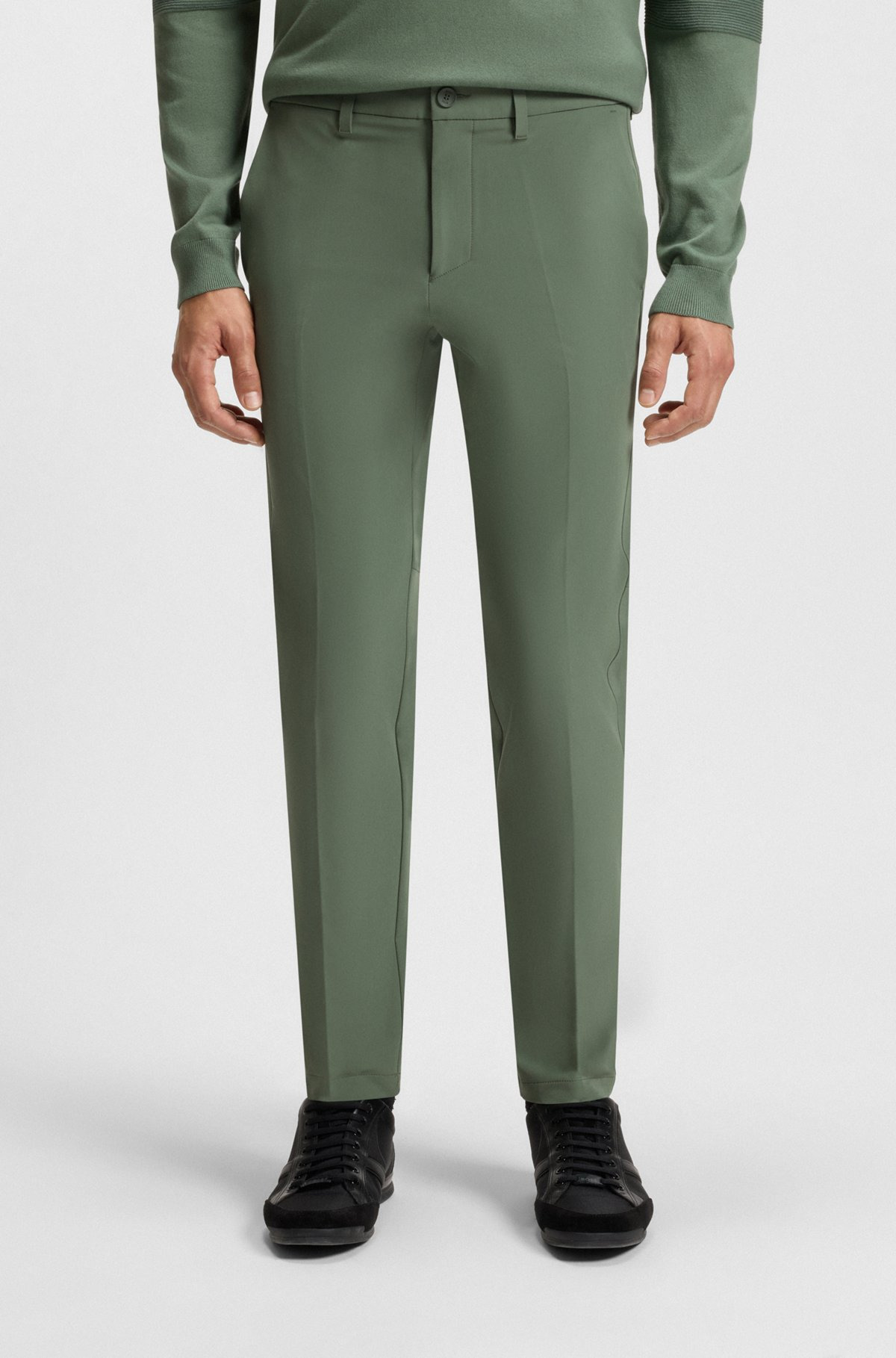 SLIM-FIT PANTS IN WATER-REPELLENT STRETCH FABRIC - 2