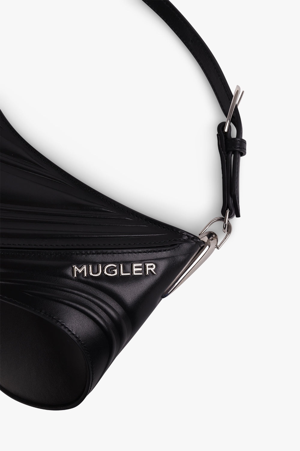 SMALL EMBOSSED SPIRAL CURVE BAG 01 | BLACK - 3