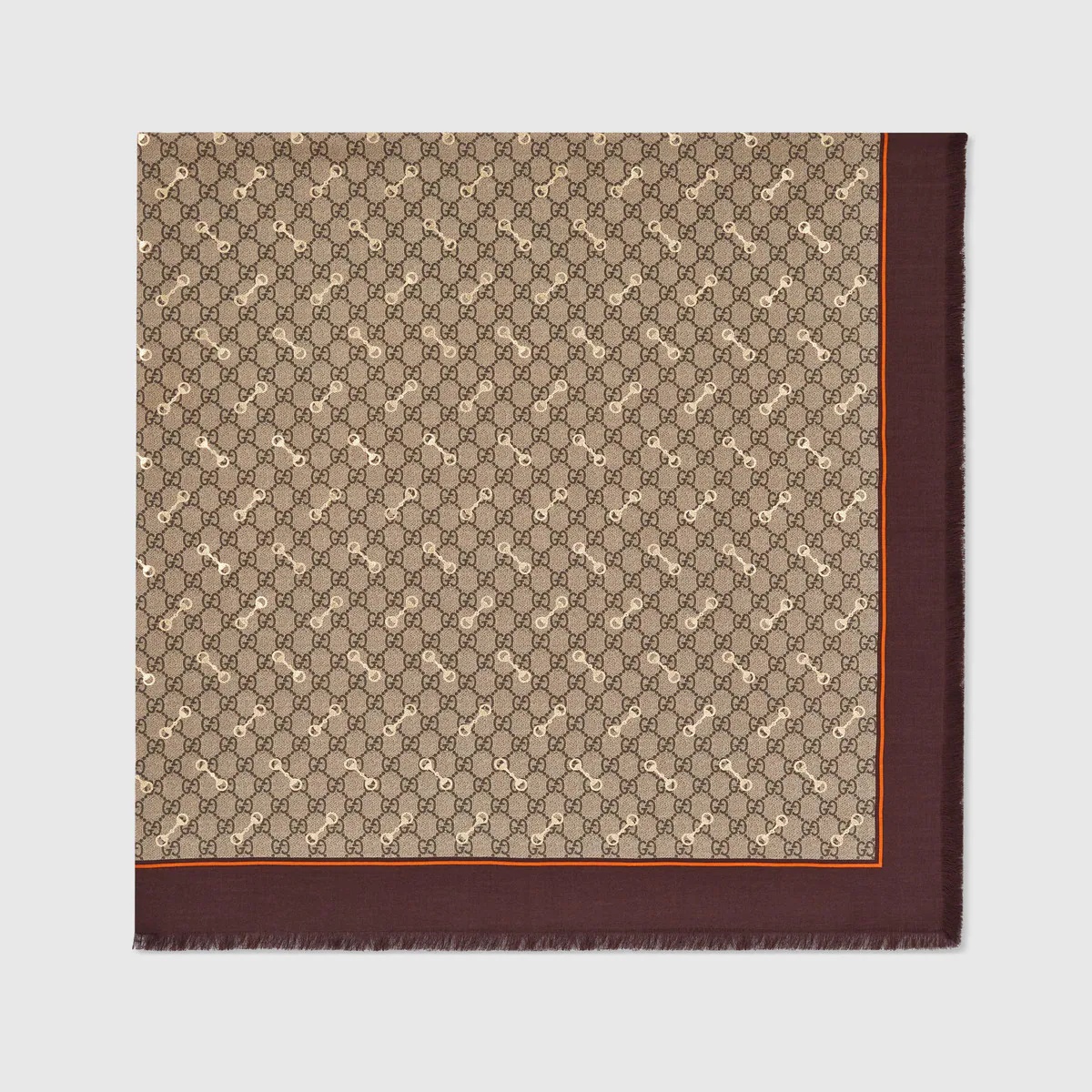 GG print with Horsebit silk shawl - 2