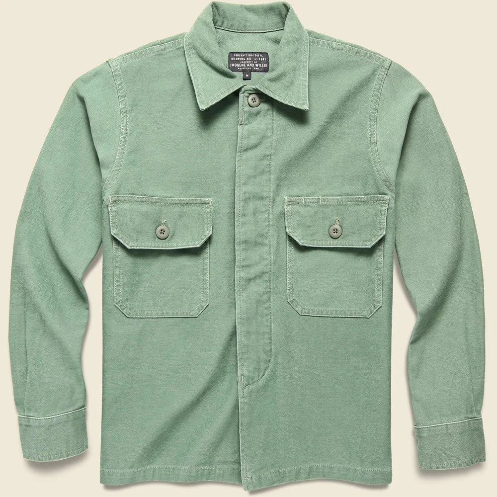 Military Shirt Jacket - Fatigue Green - 1