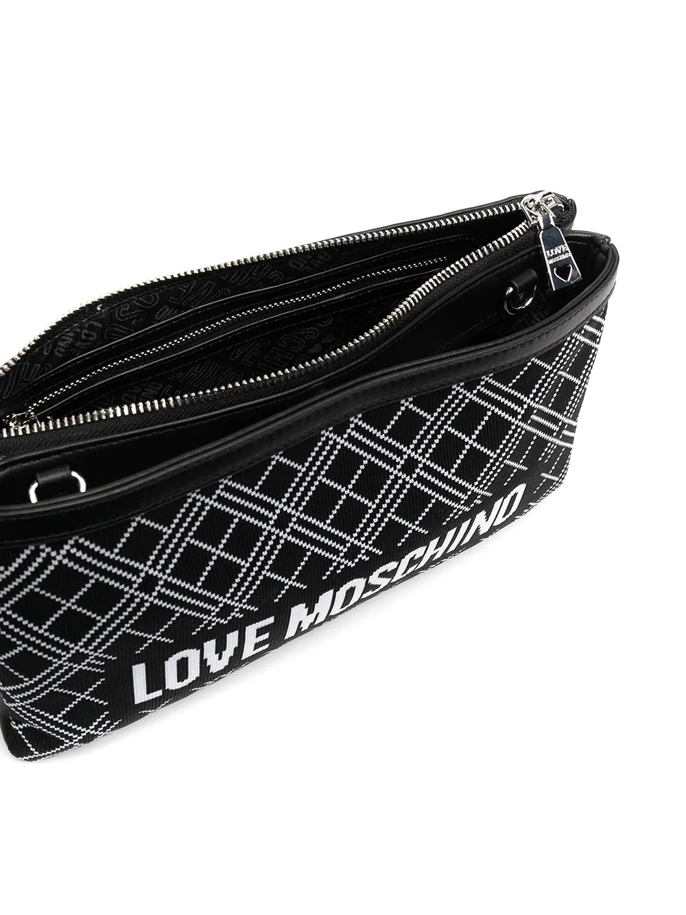 diamond-knit logo clutch bag - 5