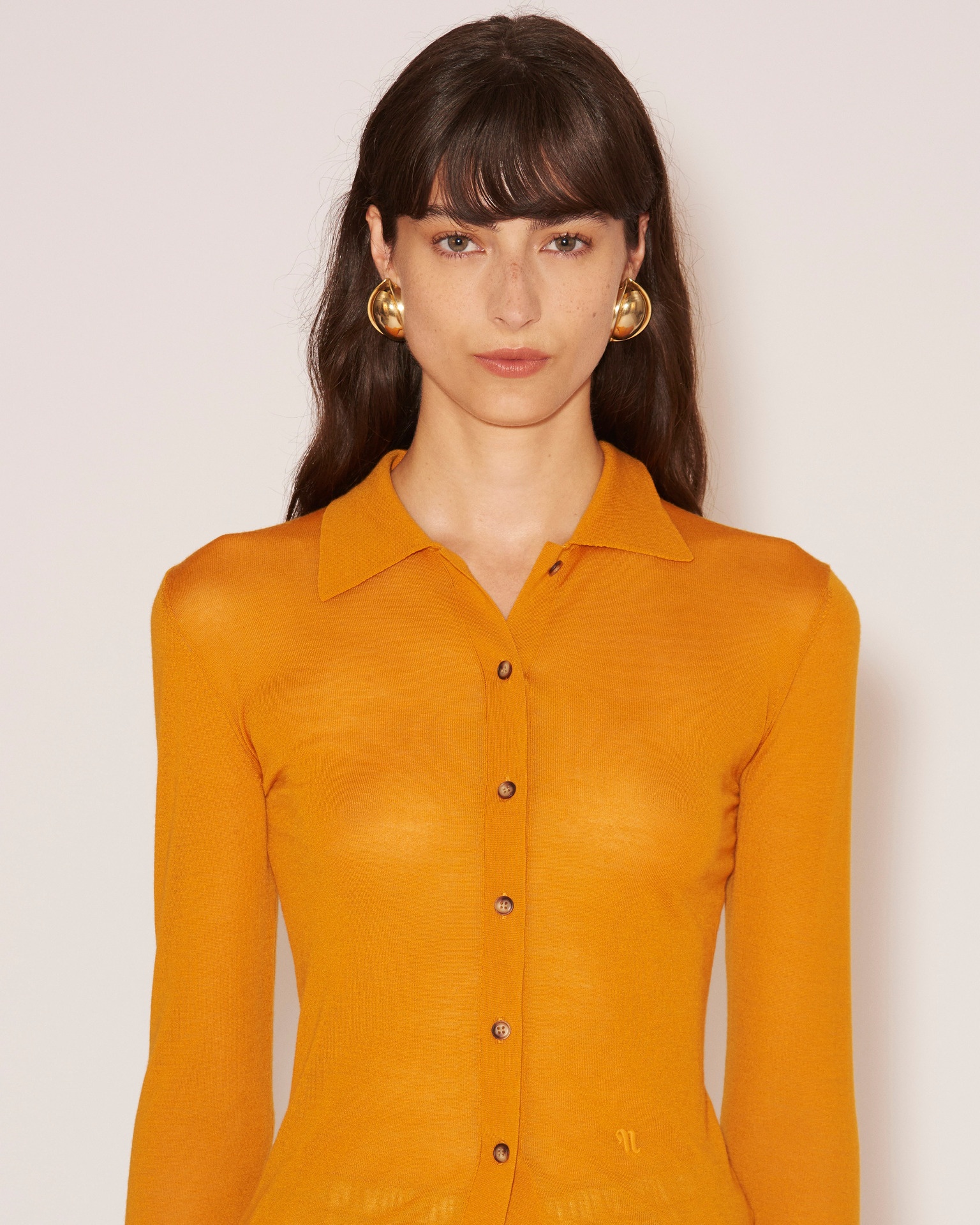 THALIA - Superfine merino cardigan - Orange - 4