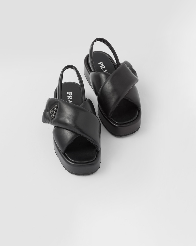 Prada Soft padded nappa leather wedge sandals 4