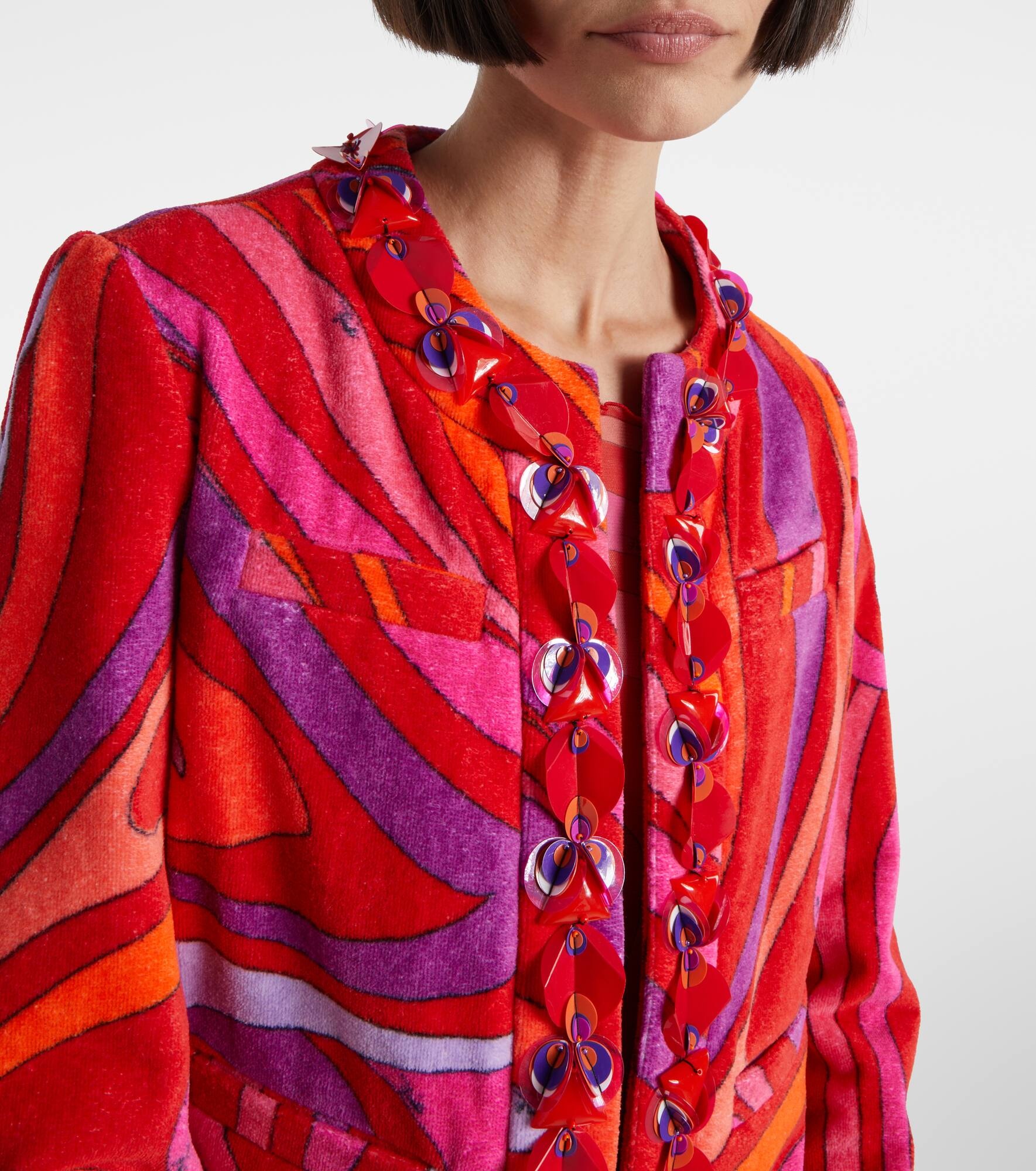 Marmo embellished cotton terry jacket - 4