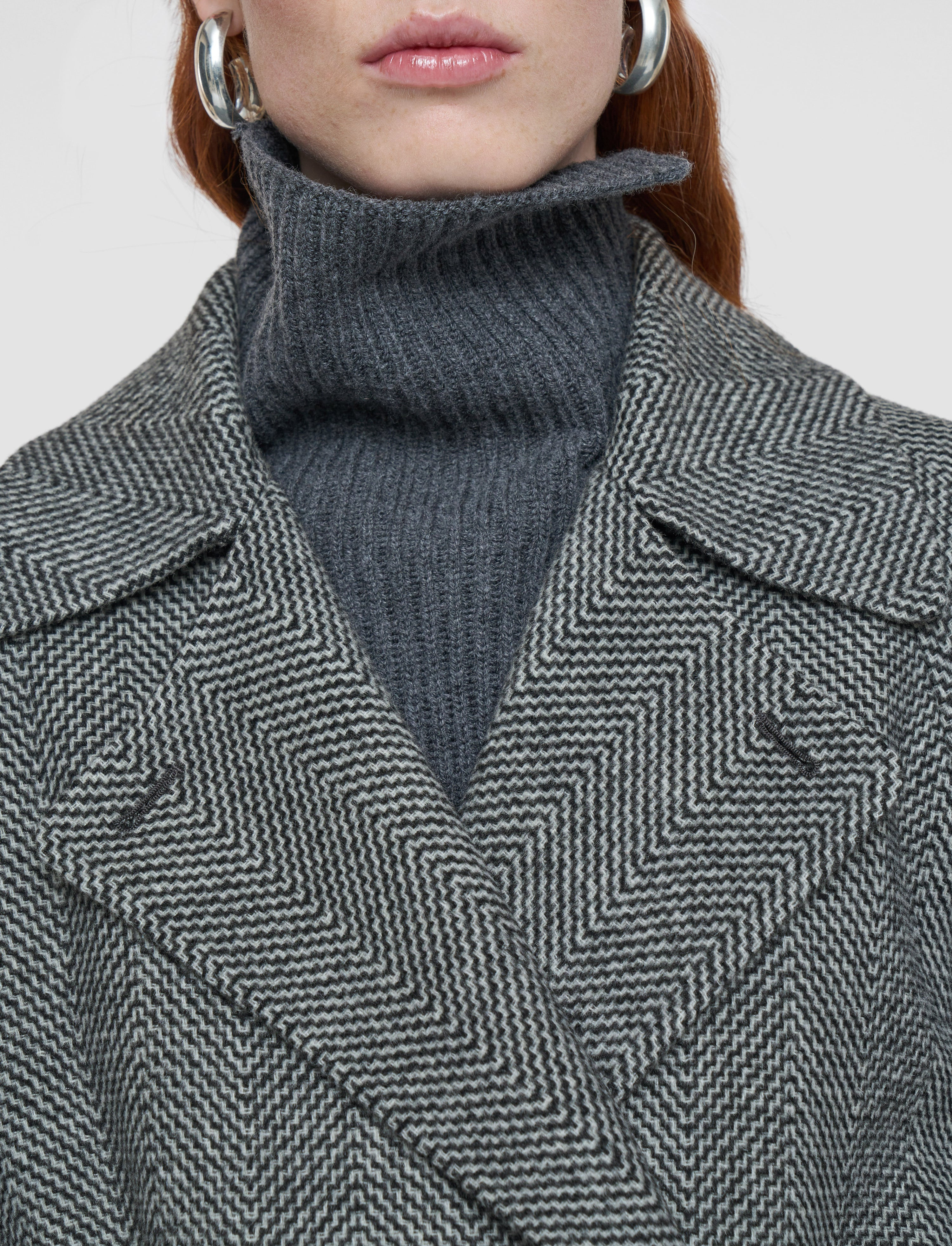 Navarre Linear Double Face Wool Coat - 7