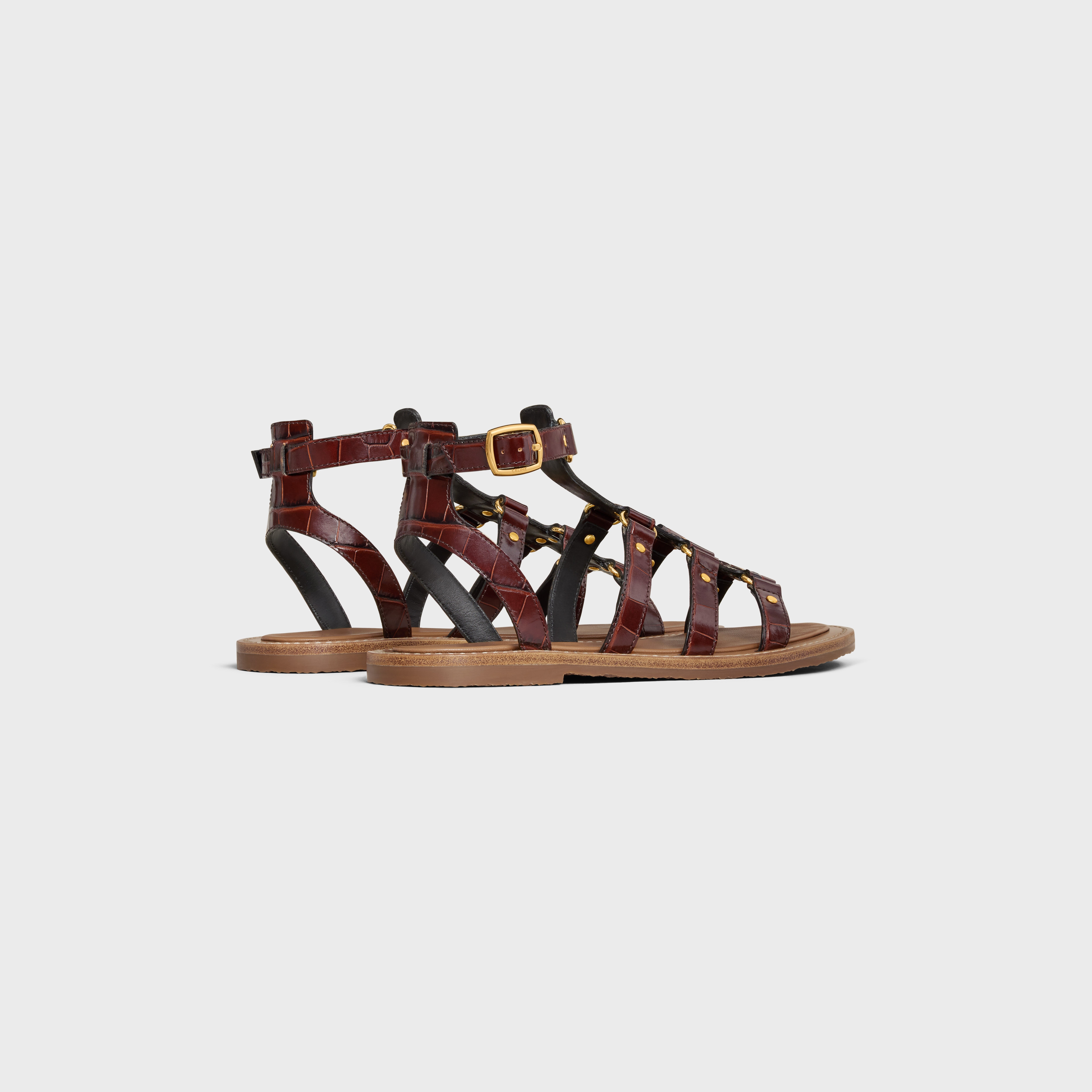 CELINE LYMPIA GLADIATOR SANDAL in CROCODILE STAMPED CALFSKIN - 3