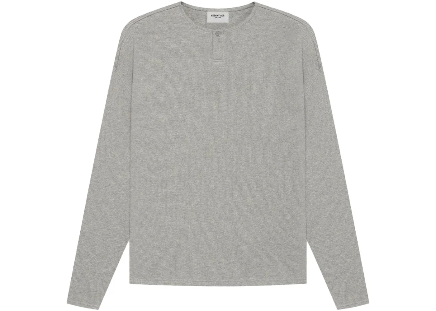 Fear of God Essentials Thermal Henley Long Sleeve Dark Heather Oatmeal - 1
