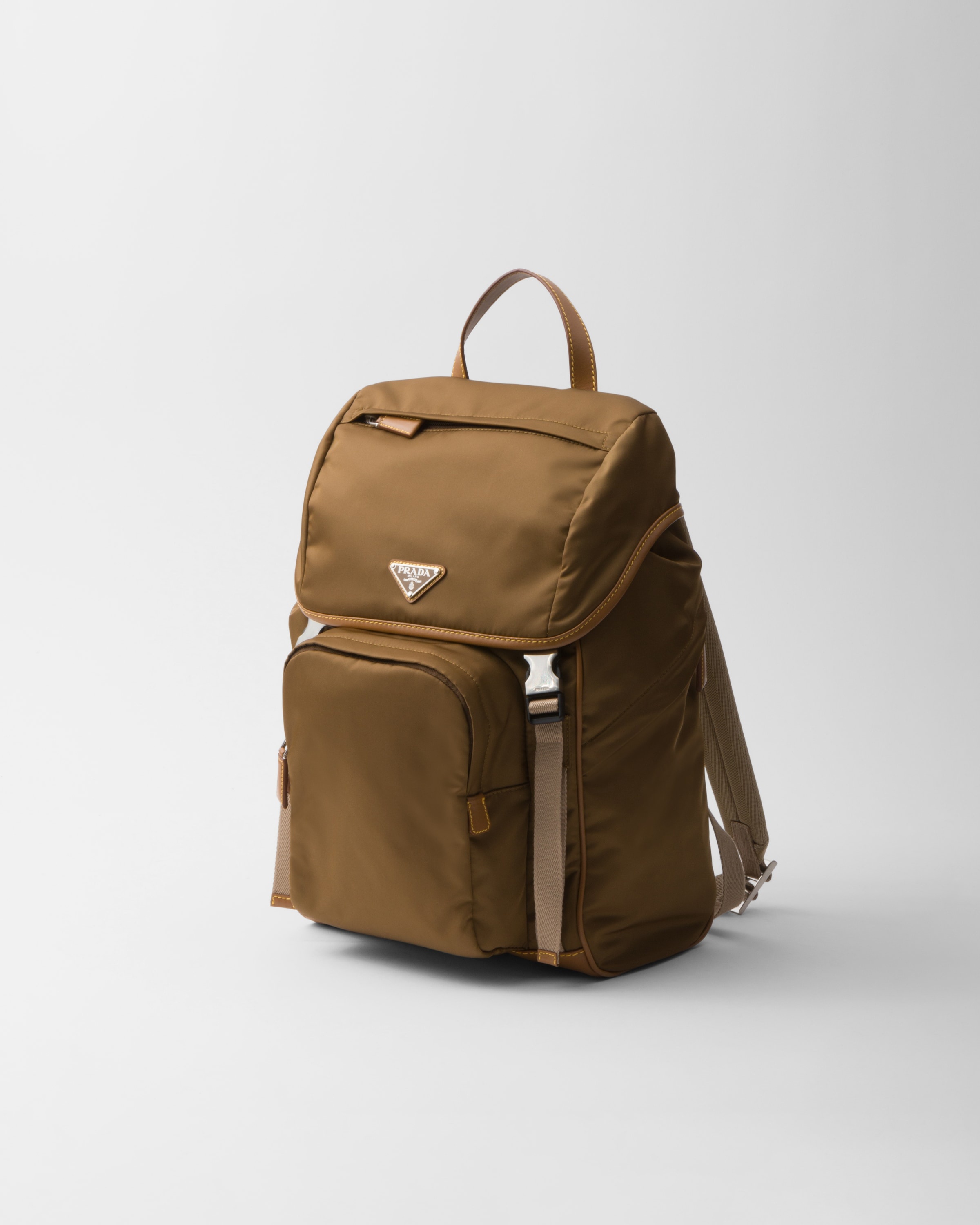 Re-Nylon and leather backpack - 2