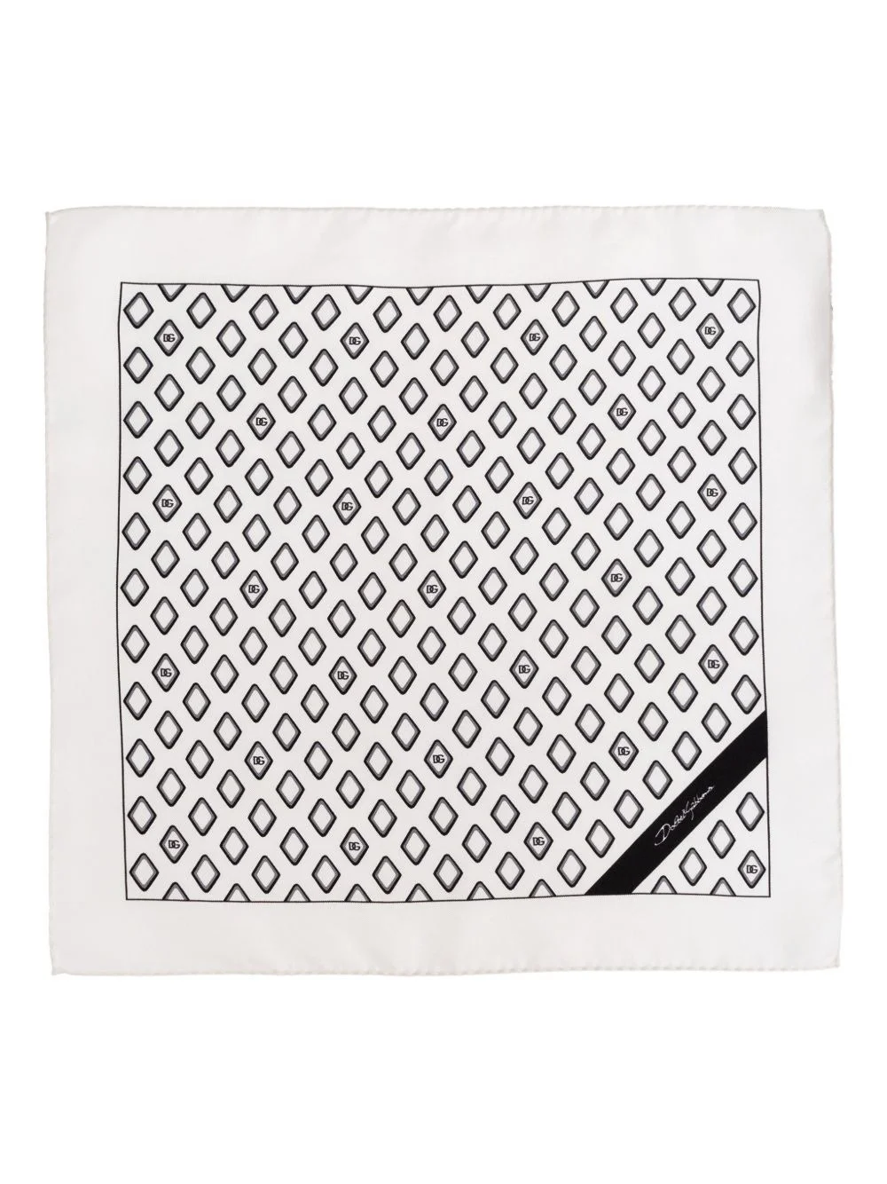 geometric-pattern silk scarf - 1