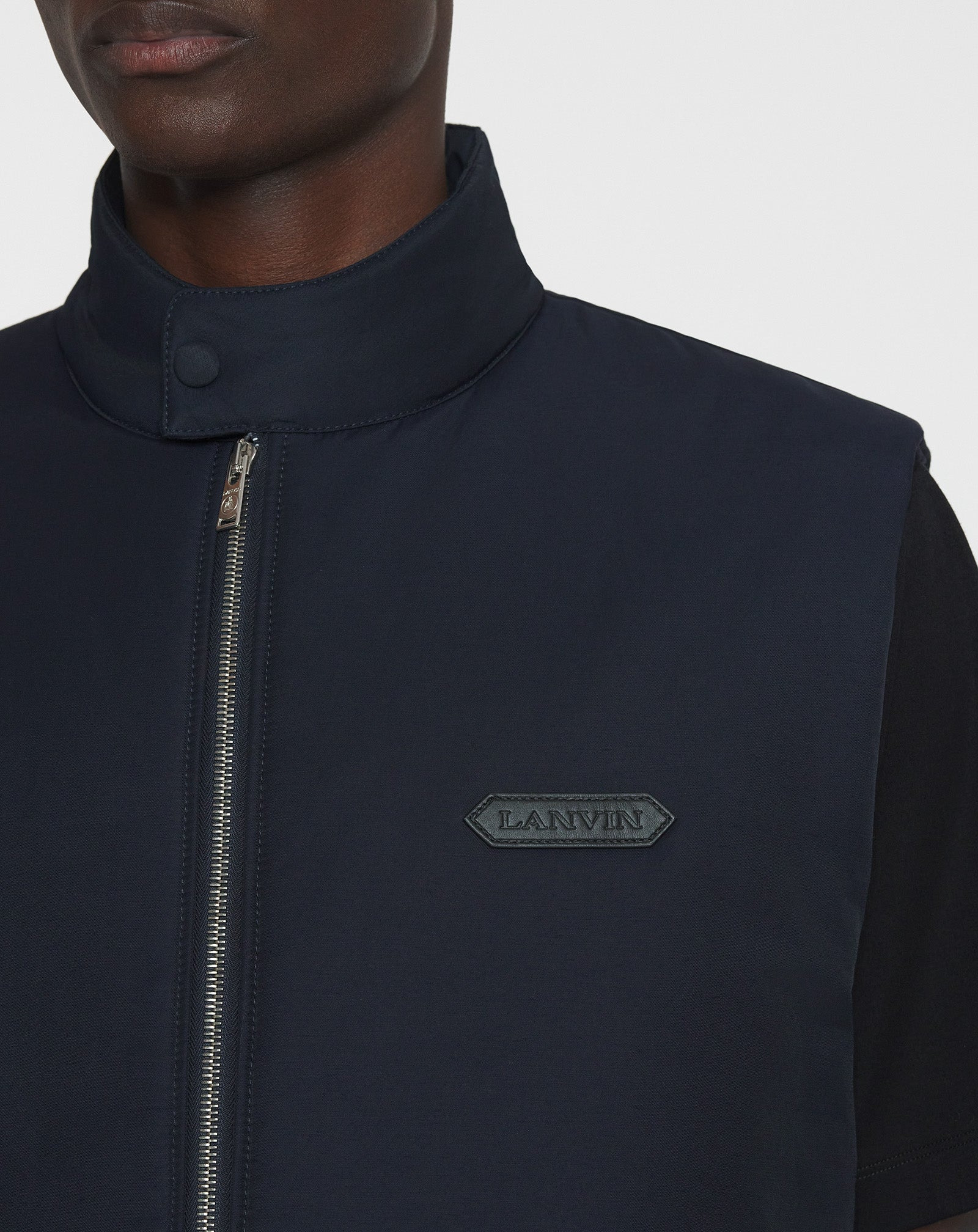 SLEEVELESS PADDED JACKET IN TECHNICAL COTTON - 5