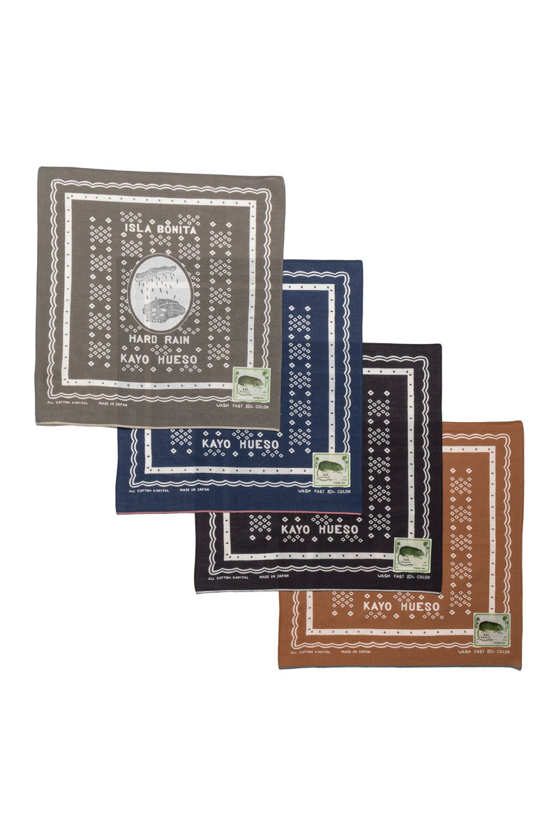 Fastcolor Selvedge Bandana (POLKA DOTS HARD RAIN) 15x15 1