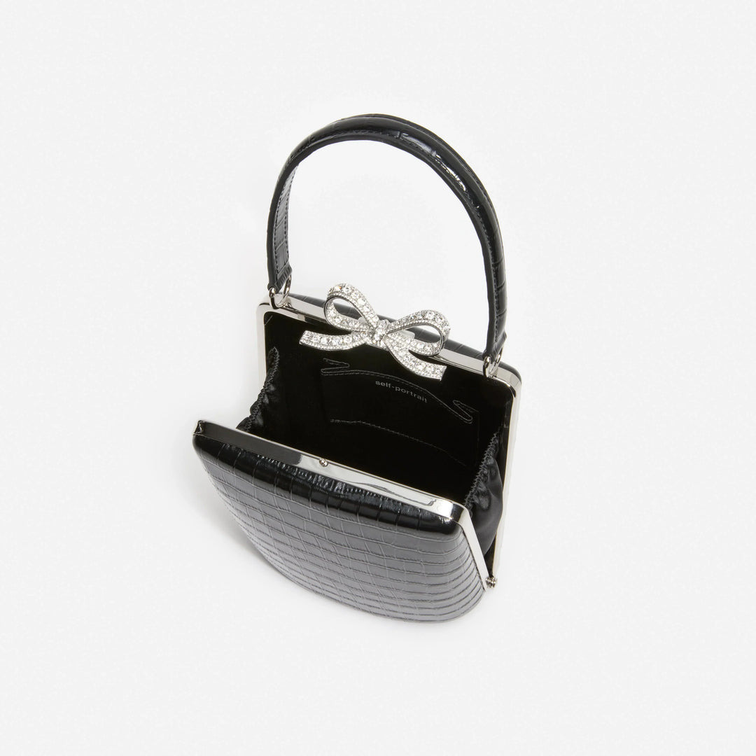 Black Croc Mini Bag - 4