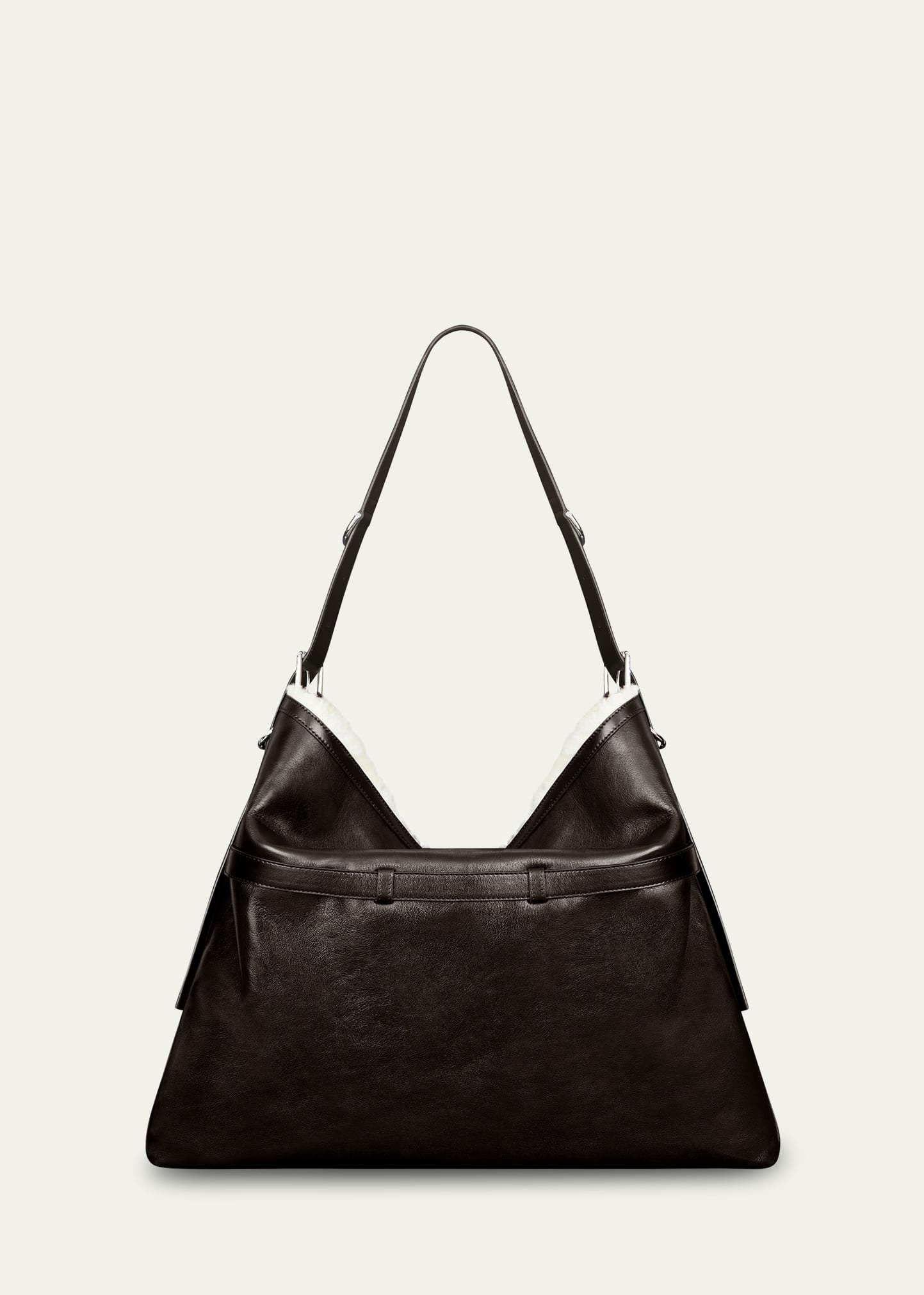 Men's Voyou Large Leather Shearling-Lined Shoulder Bag - 3