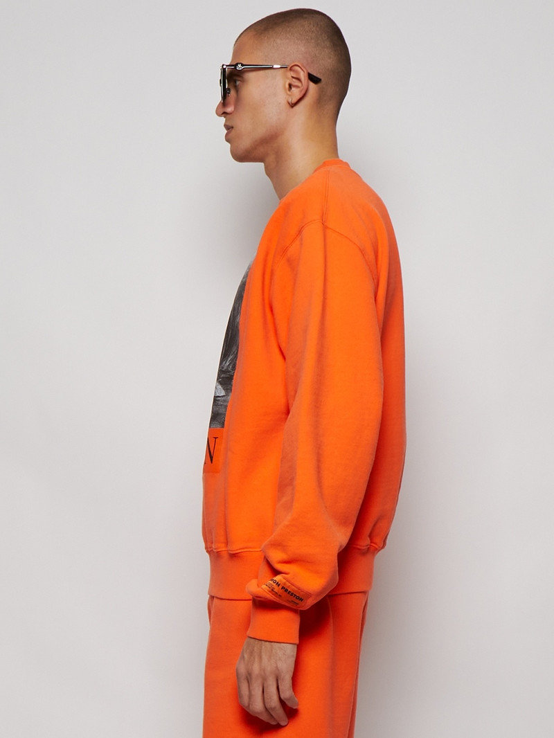 Elasticated Trim Heron Print Sweatshirt Orange And Black 4