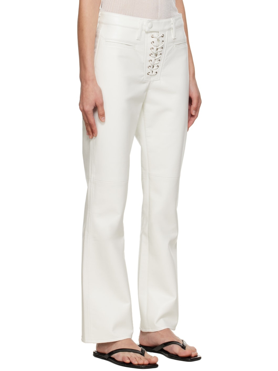 White Finley Leather Trousers - 2