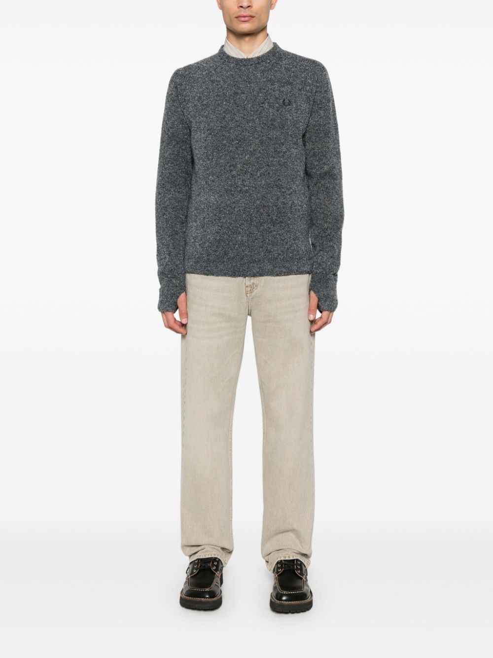bouclé crew-neck sweater - 2