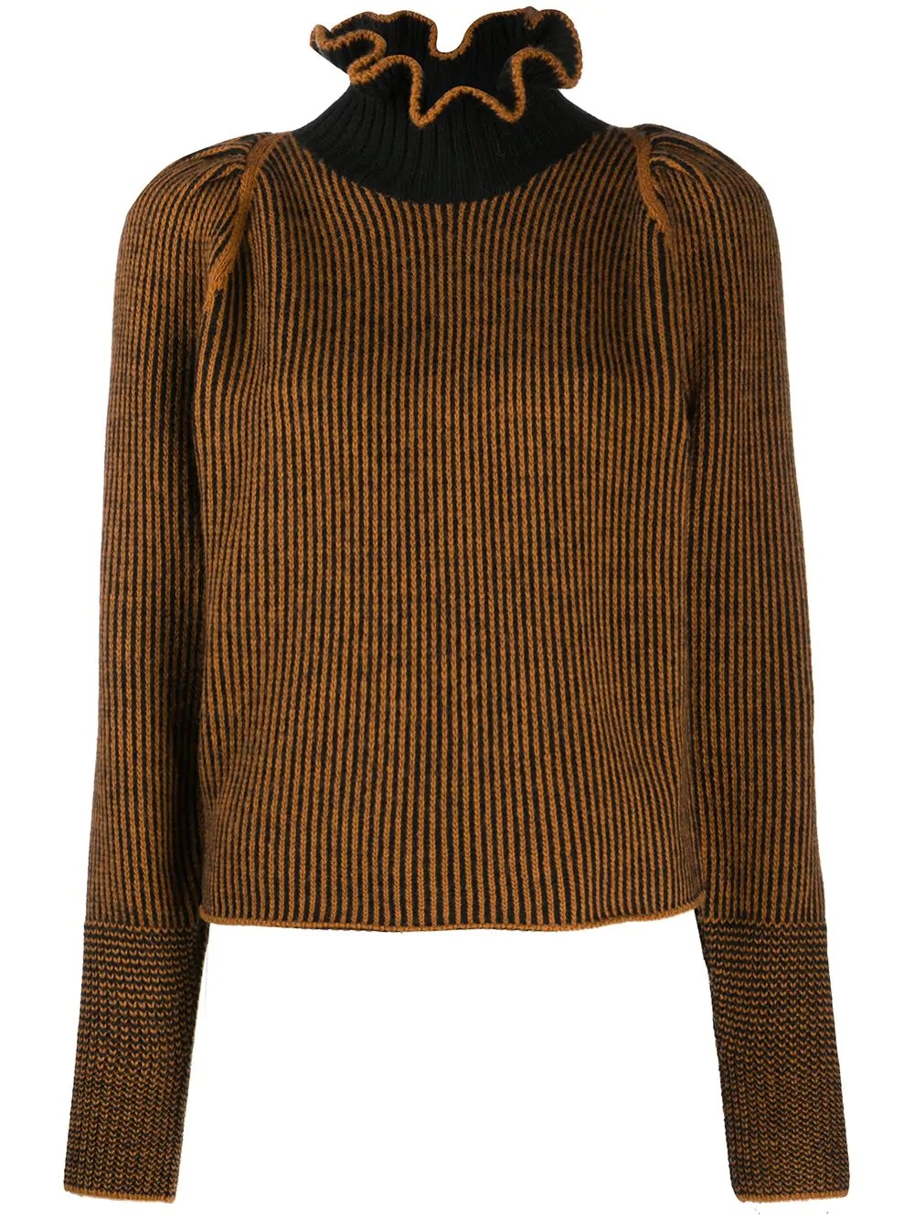 ruffled-neck jumper - 1