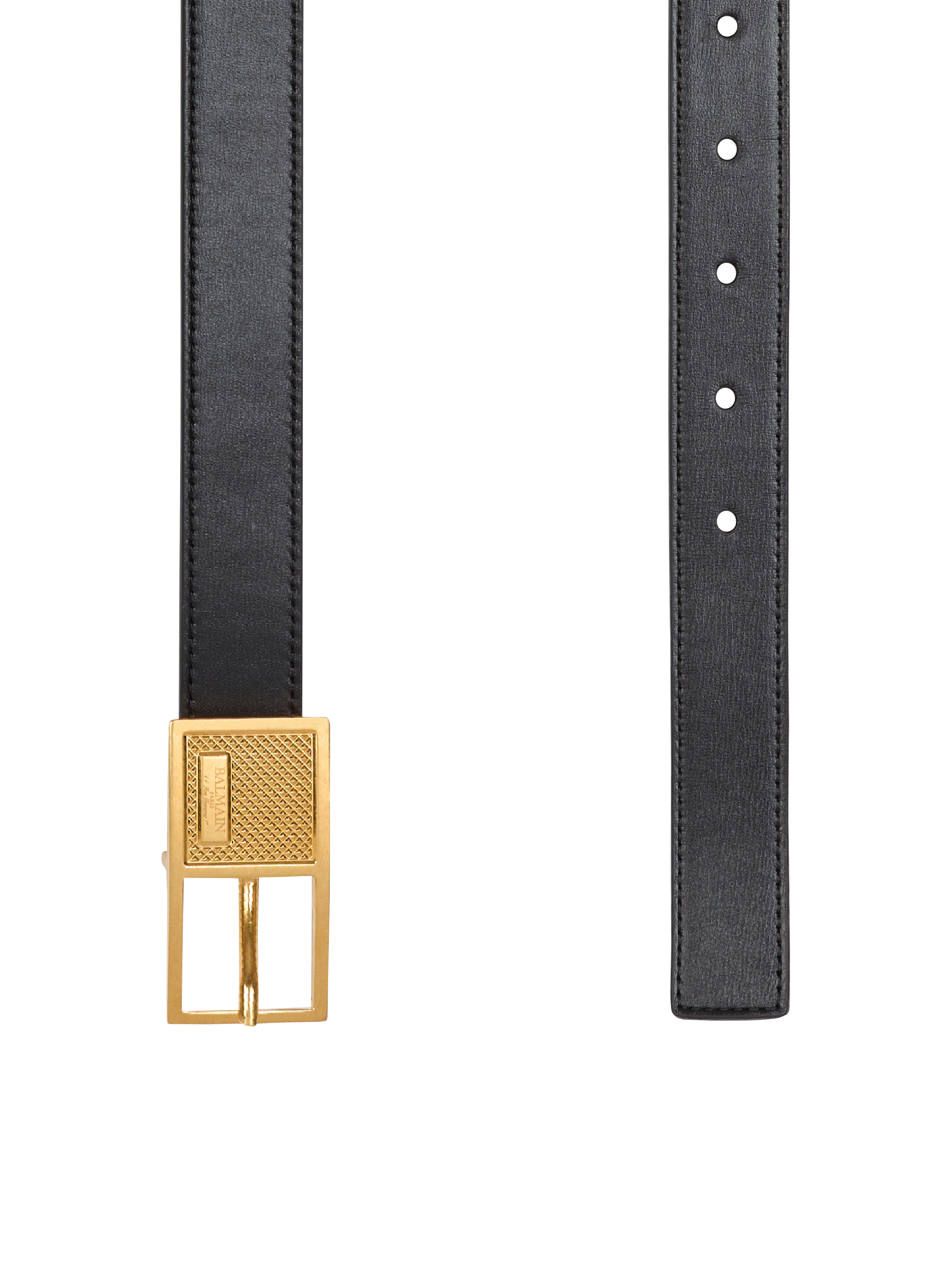 Thin Signature calfskin belt - 4