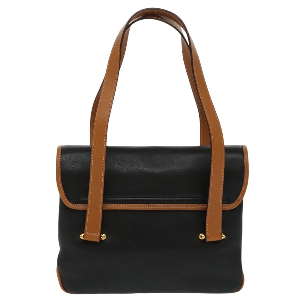 CELINE Hand Bag Leather Black Gold - 2